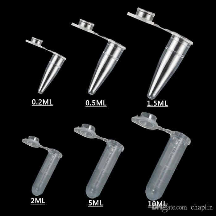 0.2 0.5 1.5 2 5 Capacidade 10 ml, tubos de microcentrífuga com tampa de encaixe de teste de ensaio de ensaio de ensaio de ensaio de frasco pequeno Micro centrífuga de frasco para laboratório