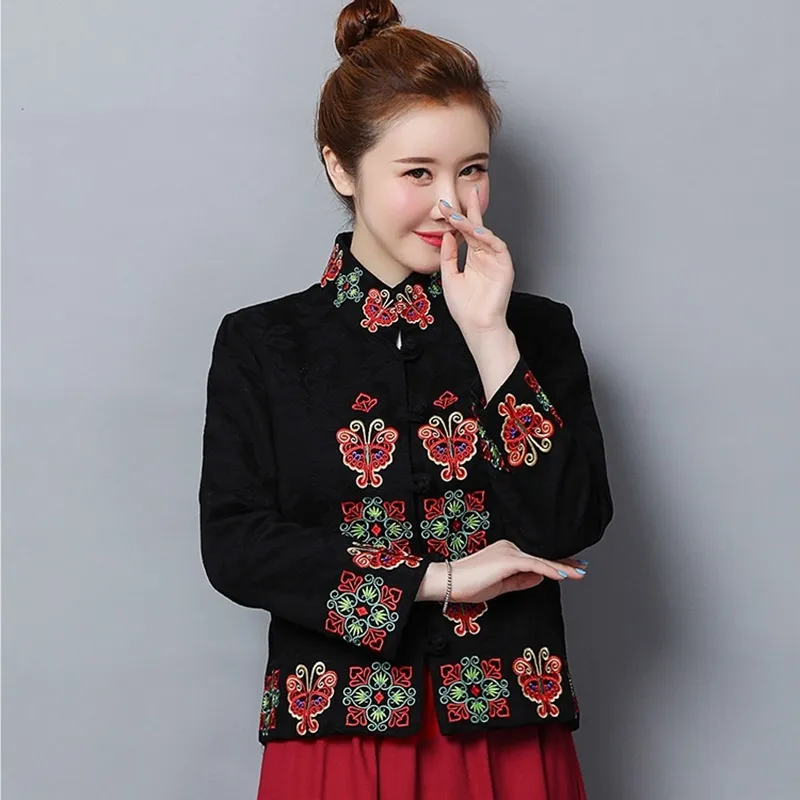 Geleneksel Çin Giysileri Kadınlar için Retro Jacquard Nakış Çin Mandarin Ceket Tang Suit Bayanlar Üstler TA1921208W
