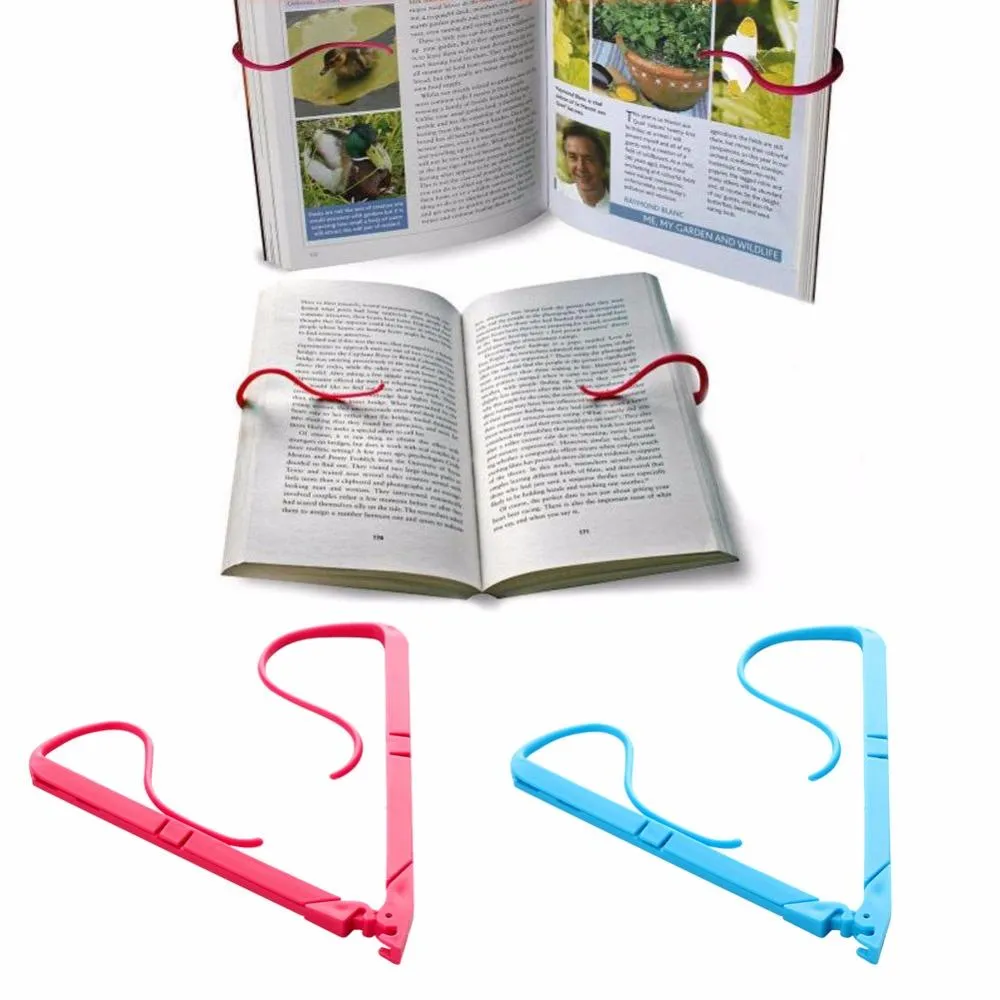 1 pc Livres Stand Portable Mains Libres Livre Titulaire Pliant Stand Maintient Pages Ouvert Clip Fixe Pince