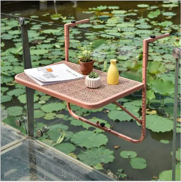 Balcony Hanging Table Furniture Railing Metal Iron rack Foldable European Simple Mini Wall Hangings Learning Tables212j