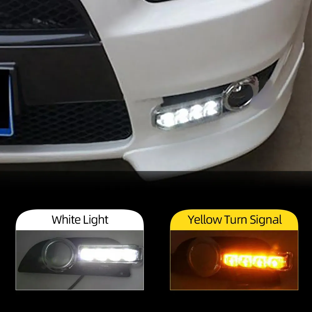 2 stks 12 V Auto LED DRL Dagrijverlichting Case voor Mitsubishi Lancer EX 2009 2010 2011 2012 2013 2014 Mistlamp
