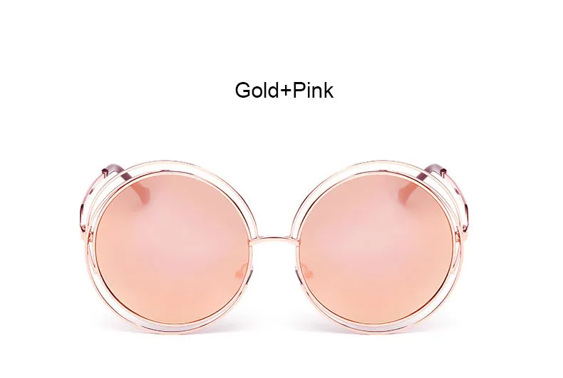 Luxe- coodaysuft merk designer ronde zonnebril klassieke oversized grote maat retro zonnebril spiegel dame vrouwelijke UV400 hete verkoop