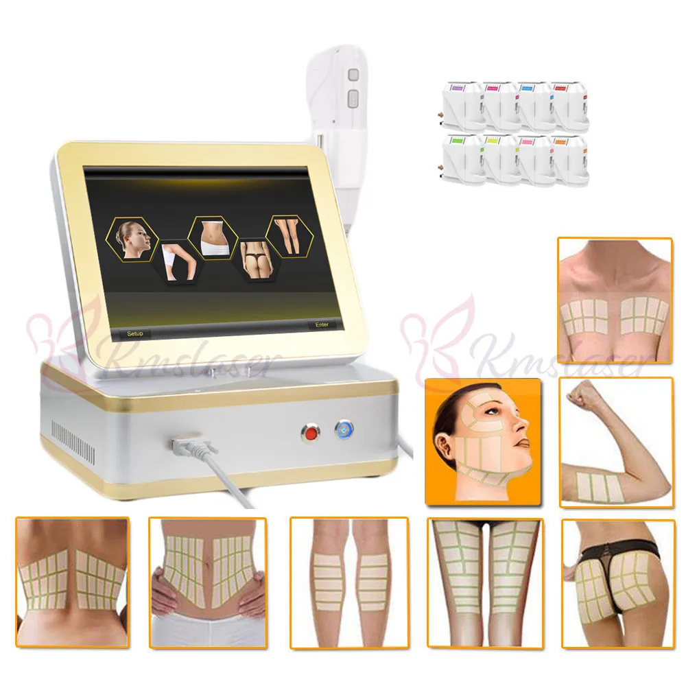 1.5mm 3.0mm 4.5mm 6.0mm 8.0mm 10.0mm 13.0mm 16.0mm 8 cartridges 12 lines 3D HIFU facial skin rejuvenation body slimming machine