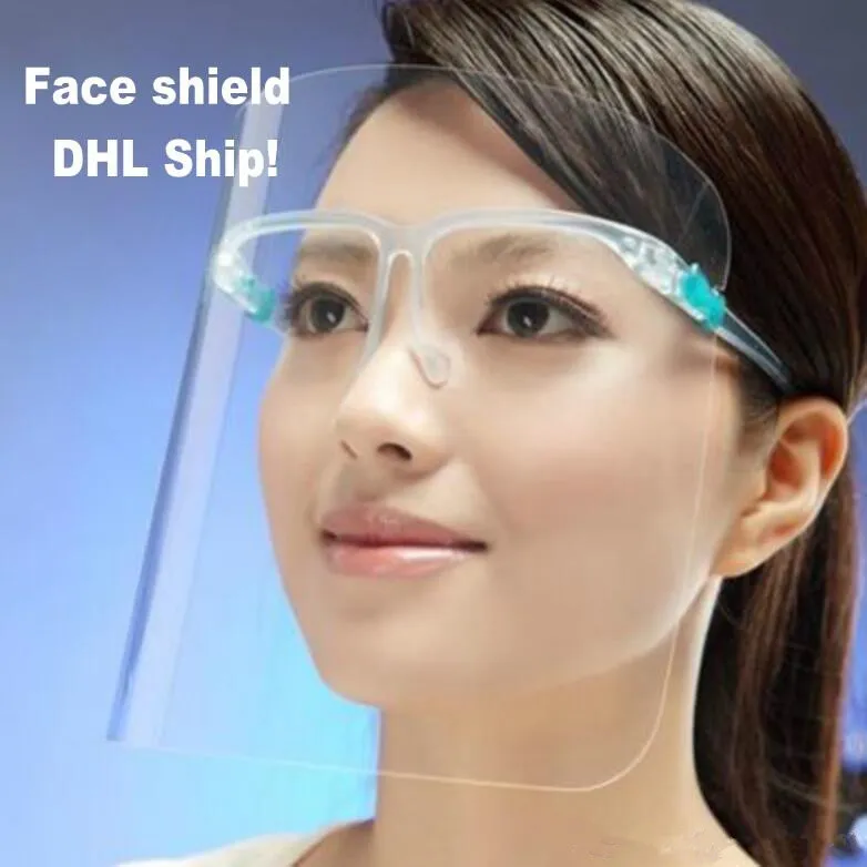 DHL Free Shipping PET Protective Face Shield Full Face Isolation Transparent Anti-Fog Mask Plastic Protection Prevent Protective Products