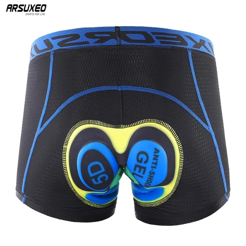 ARSUXEO Intimo da ciclismo Aggiornamento 3D Gel Pad Pantaloncini da ciclismo Pantaloncini da mountain bike MTB Pantaloncini da bicicletta Antiurto Uomo Donna U05