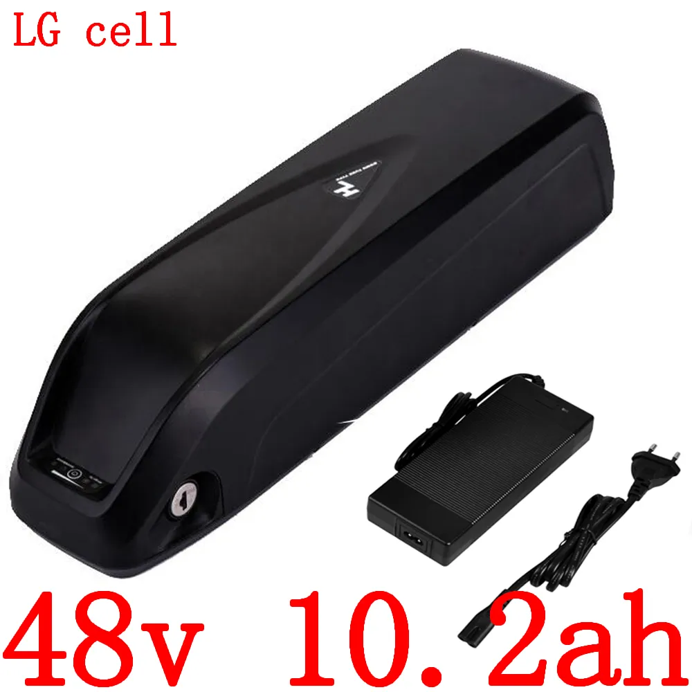 48V 500W 750W EBIKE BATTERIJ PAKKET 10AH ELECTRIC FIETS LITLIUM ION GEBRUIK LG CEL met 20A BMS + 2A-oplader