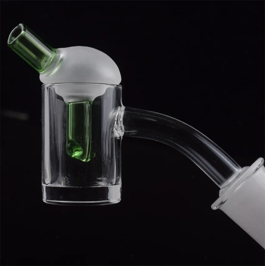 DHL Dernières 5mm d'épaisseur Fond transparent 10mm Quartz Banger 14mm 18mm 4590 ° avec bouchon en verre coloré UFO carb pour Bongs Dab Rigs