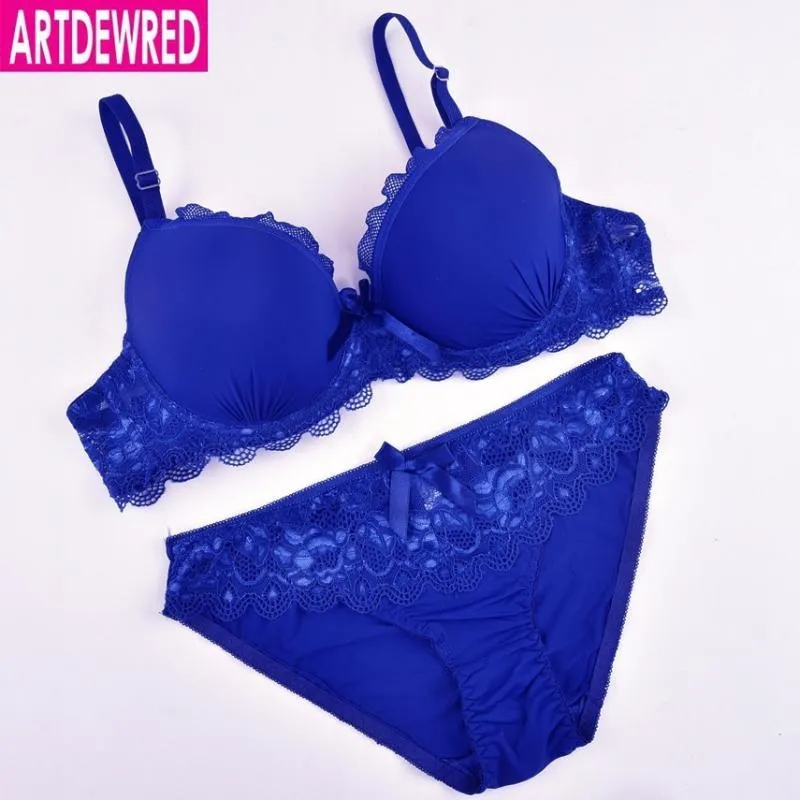 Bras Sets 2021 Women Lace Underwear Push Up Side Support Plunge Bra And  Panty Set Lingerie Plus Size Briefs Blue White From Rykeri, $43.11