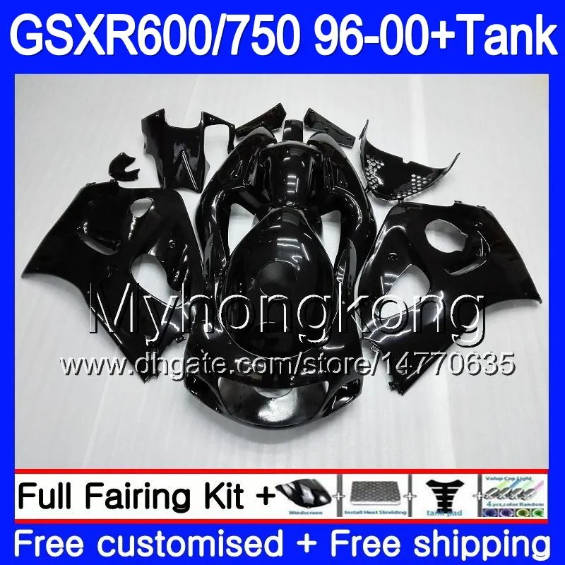 Body + Tank voor Suzuki Srad GSXR 750 600 GSXR600 96 97 98 99 00 291hm.5 GSXR-600 GSXR750 ALL GLAIR ZWART 1996 1997 1998 1999 2000 Valerijen