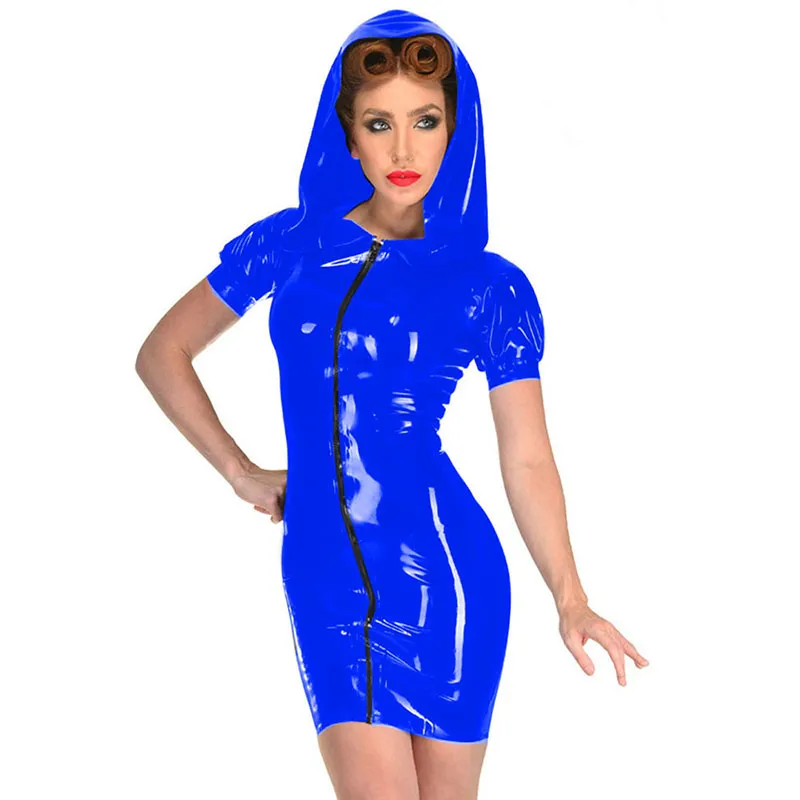 Blue pvc dress top
