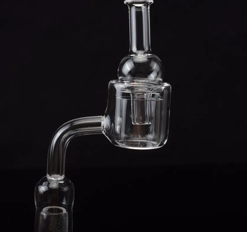 Termal Banger Bubble med Quartz Carb Cap 10mm 14mm 18mm Double Layer Quartz Banger Nail For Glass Bongs