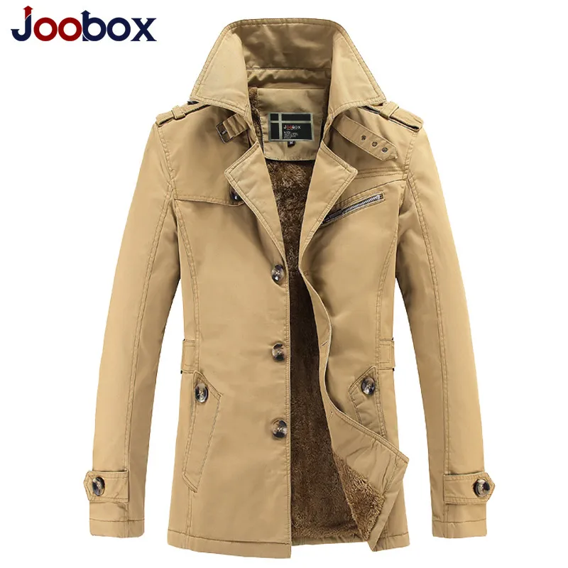 Märke 2018 Armé Grön Lång Trench Coat Män Tjock Vinter Jacka Mäns Varma Trench Coat England Man Casual Bomull Överrock