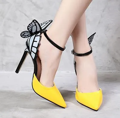 Yellow Pink Thin Heel Ankle Wrap High Heels Strappy Sandals Heels Perfect  For Weddings And Parties! From Xianhua77, $86.61 | DHgate.Com