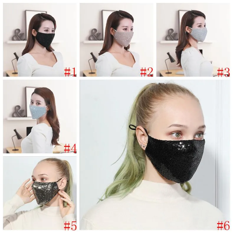Face Mouth Masks Pure Cotton Sequin Mask Autumn Winter Warm Anti Smog Masks Sexy Anti-Dust Masks Breathable Comfortable Outdoor Mask ZYQ594