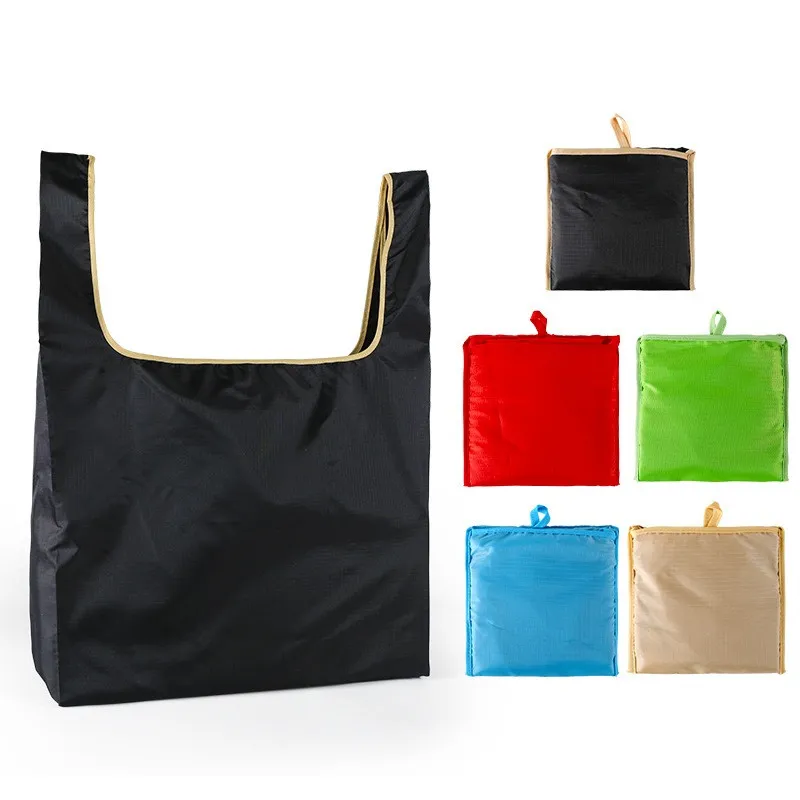 Oxford Cloth Shopping Bag Fällbar förvaringsväska Återanvändbar Supermaket Shopping Livsmedelsväskor Bärbar Vattentät Axel Handväska