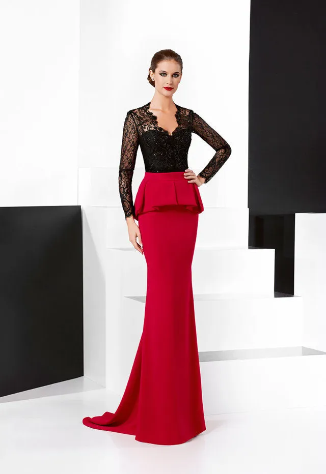 knee length dresses for ladies Simple Red A Line V Neck Lace Bridesmaid Dresses PB163 main image 0