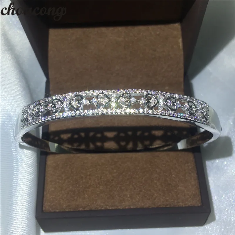 choucong Fashion Lovers bracelet 5A zircone cubique or blanc rempli bracelet de fiançailles pour femmes accessoires de mariage