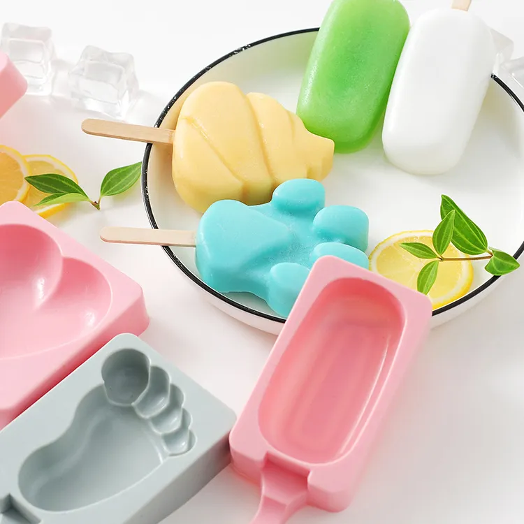 Popsicle molds Ice cream moulds DIY cake food handmade soap heart bear foot cat kitty stripes cute shape