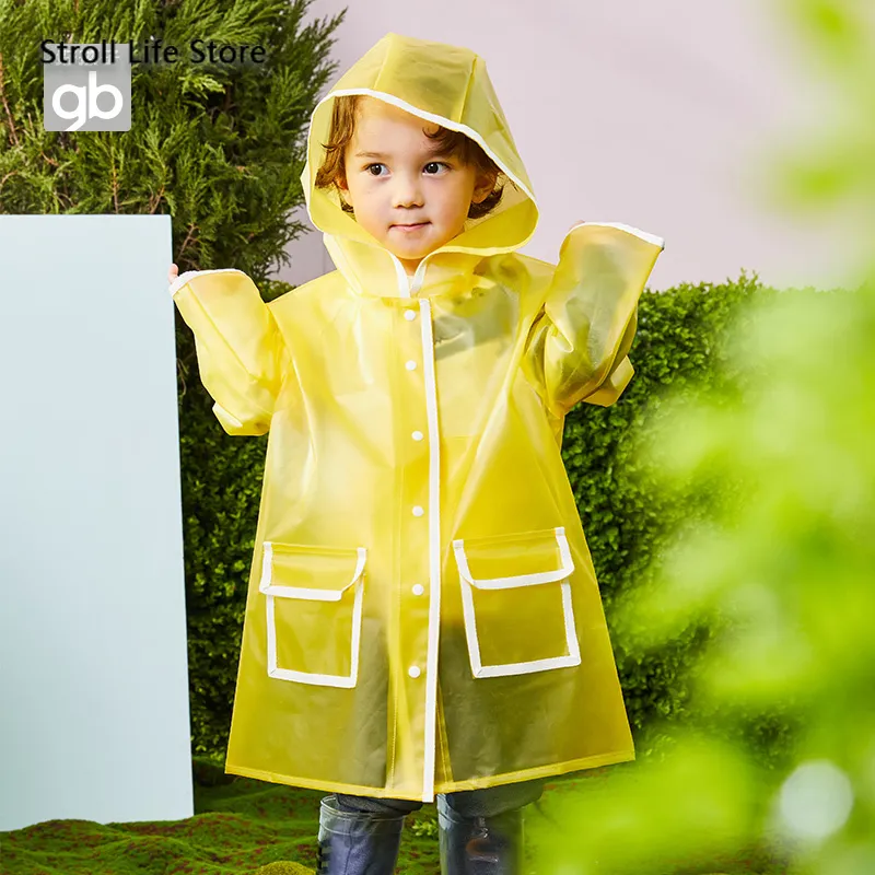 Impermeables para niños Claro Impermeable Amarillo Amarillo Largo Abrigo  Lluvia Transparente Impermeable Poncho Jacket Capa de Chuva Regalo de