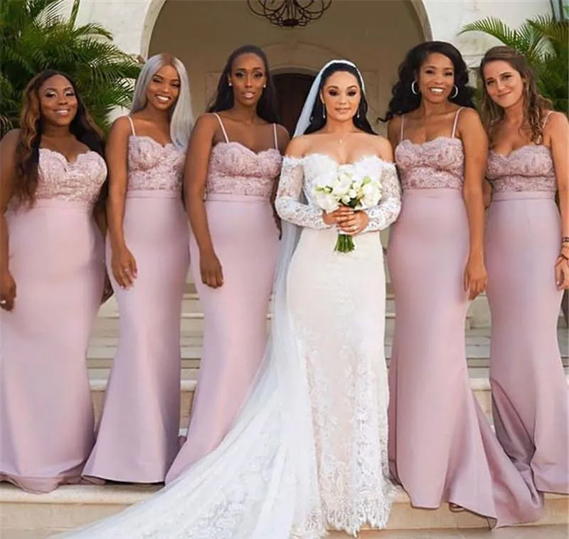 light pink bridesmaid dresses