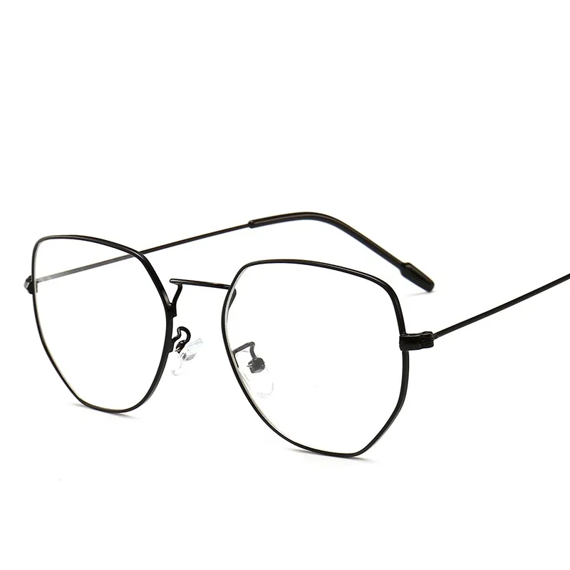 Womens Flat Top Metal Optical Frames For Myopia Wholesale Transparent