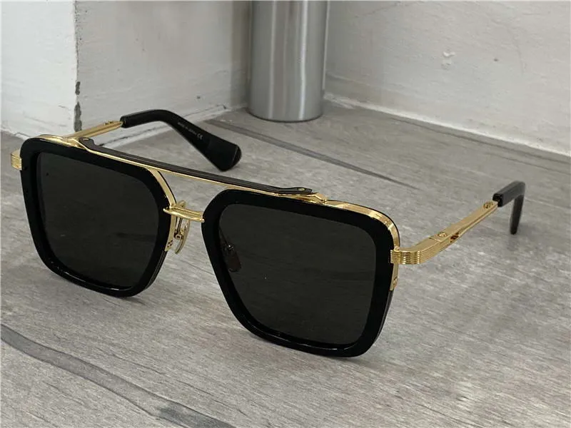 Shinny Black Gold Square Gafas de sol Hombres Gafas de sol cuadradas de diseñador Gafas de sol de moda UV 400 lentes con caja