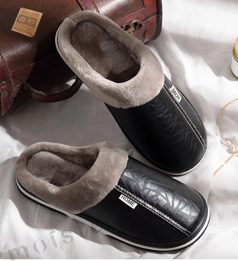Mens leather slip on house best sale shoes