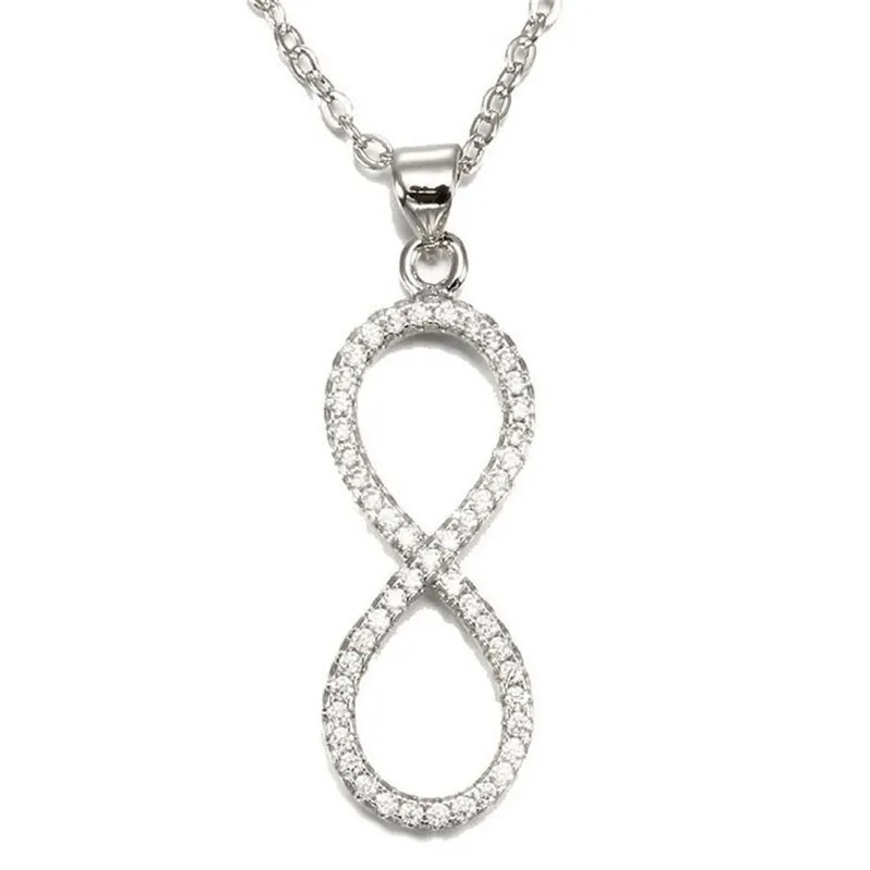 Vecalon Acht Kreuzförmiger Anhänger 925 Sterling Silber 5A Zirkon Hochzeit Verlobungsanhänger mit Halskette für Frauen Schmuck236W