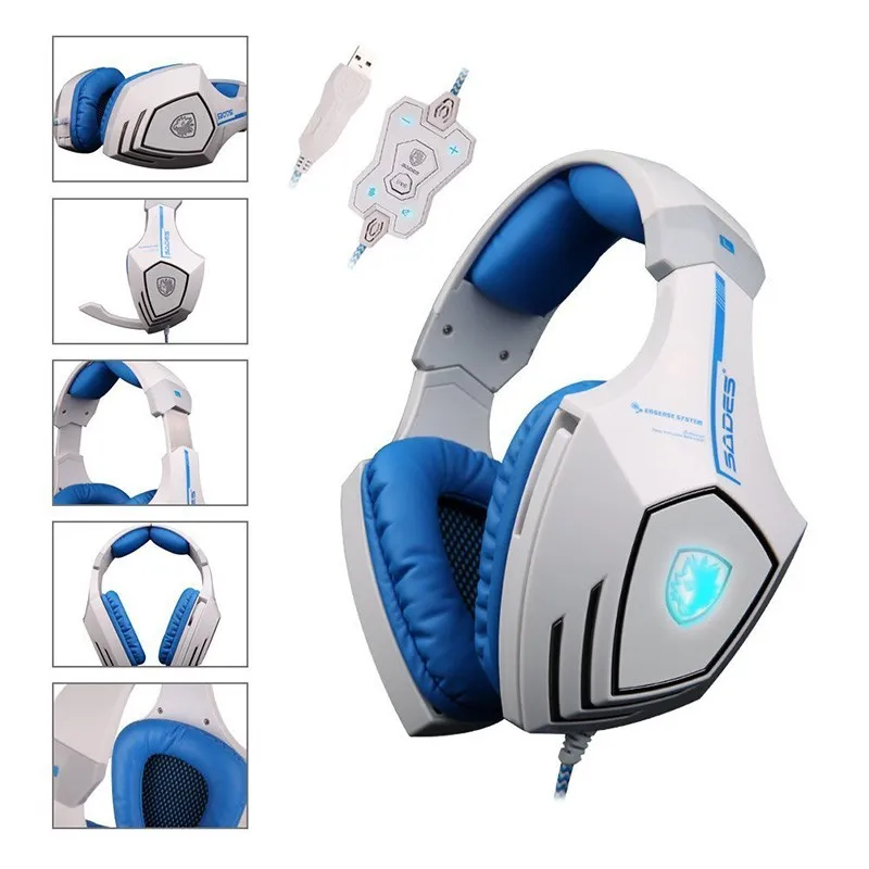 Wartes A60 USB Virtual 7.1 Gaming Headset Wired Vibration Casque Gamer