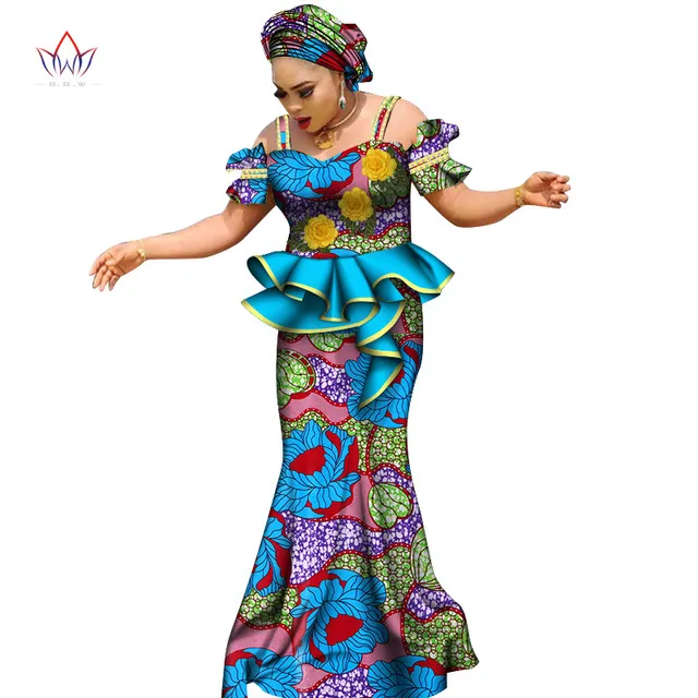 Ankara Outfits Summer Wax Fabric Skirt Sets African Wax Print