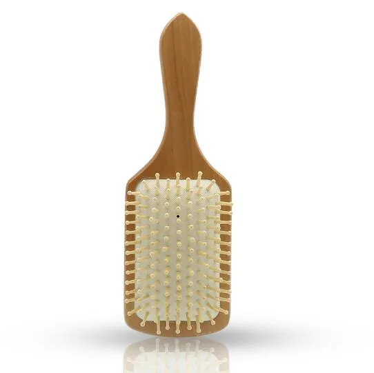 Anti-static Charge Wood Airbag Comb Smooth Hair Tool Big Board Hair Comb Black and White Leather Wood Comb