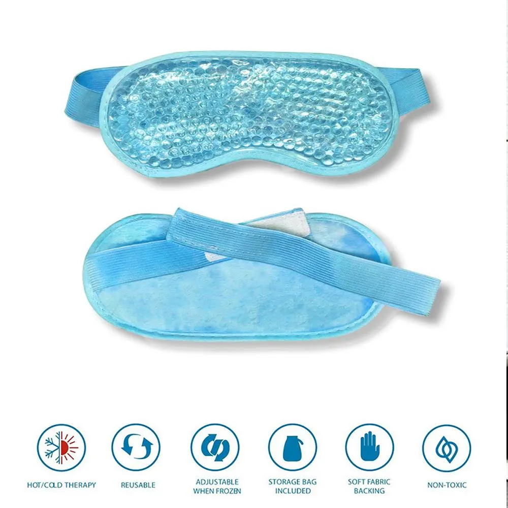 Gel-Augenmaske, verstellbarer Riemen für heiße Kältetherapie, beruhigende, entspannende Schönheit, Gel-Augenmaske, Schlafmaske, Eisbrille, Schlafmaske