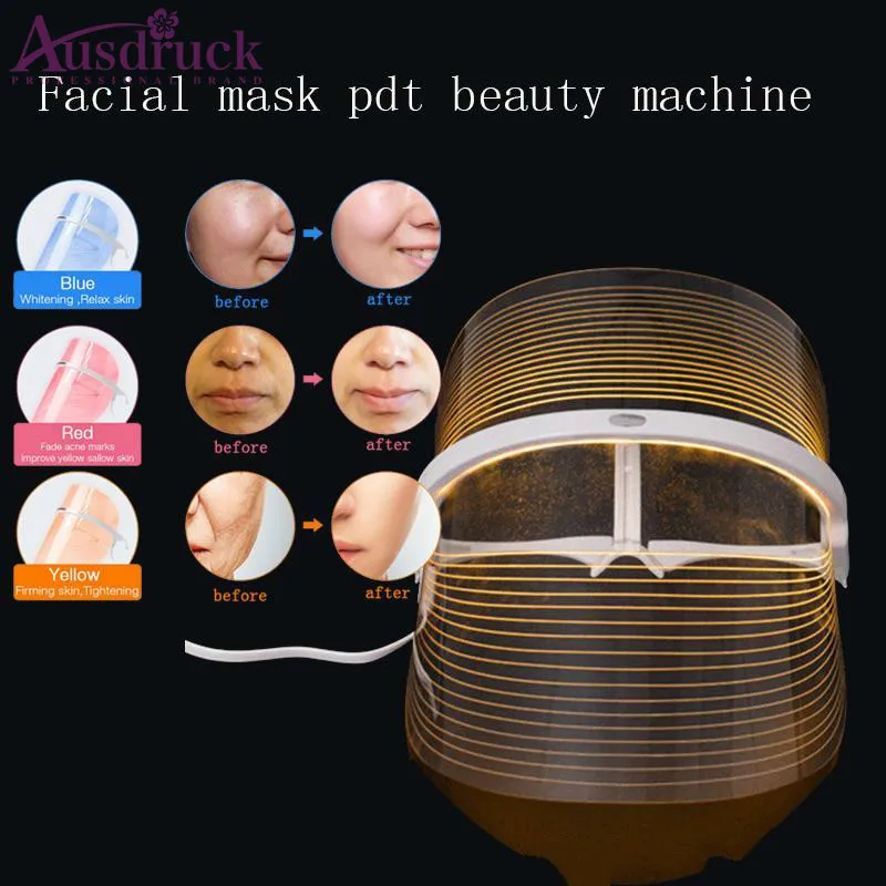 Ny ankomst Korea Style PDT Light Therapy LED Facial Mask 3 Photon LED-färger för ansikte Hud föryngring Ansiktsmask Hemanvändning