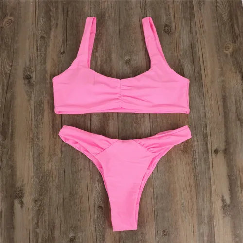 New European And American Bikini Double Sided Cotton Flat Chested