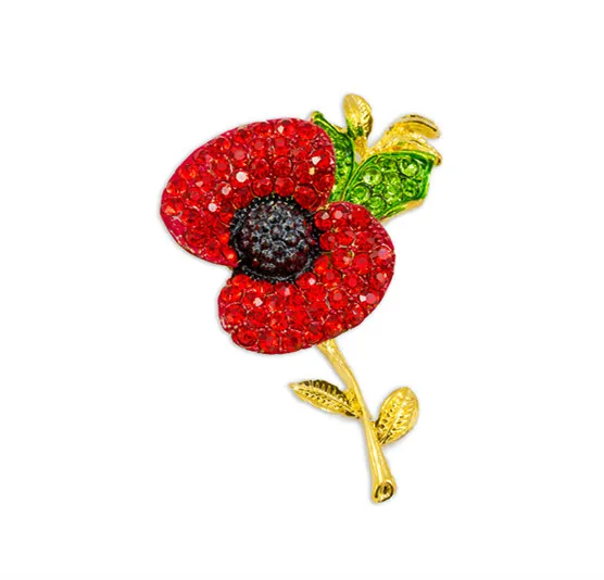 Swarovski poppy brooch sale