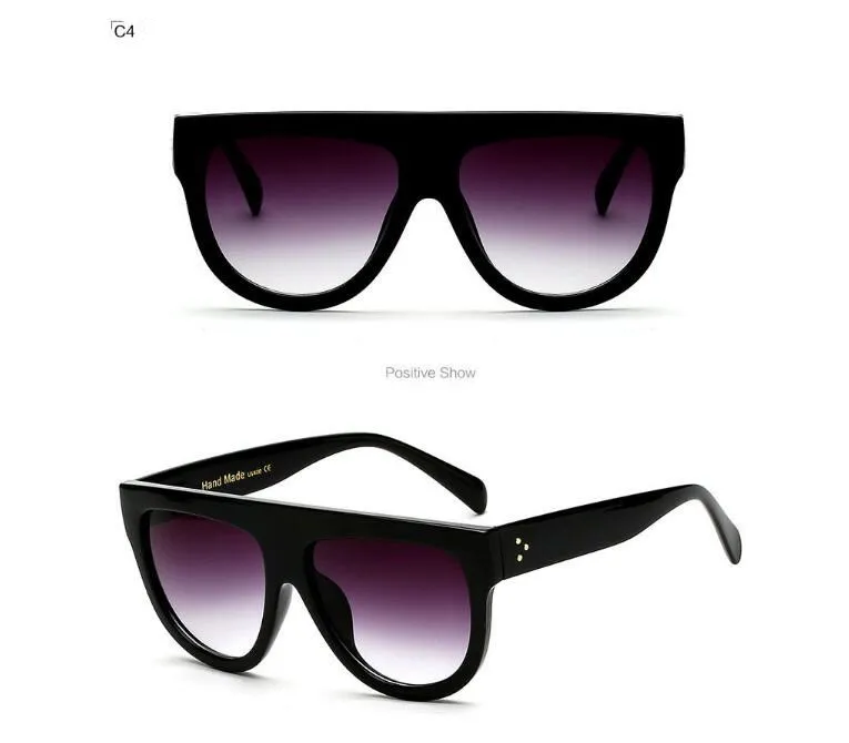 Wysokiej jakości designerskie okulary przeciwsłoneczne dla kobiet damskie nitowe odcienie luksusowe okulary przeciwsłoneczne z dużą oprawką UV400 Full Fashion