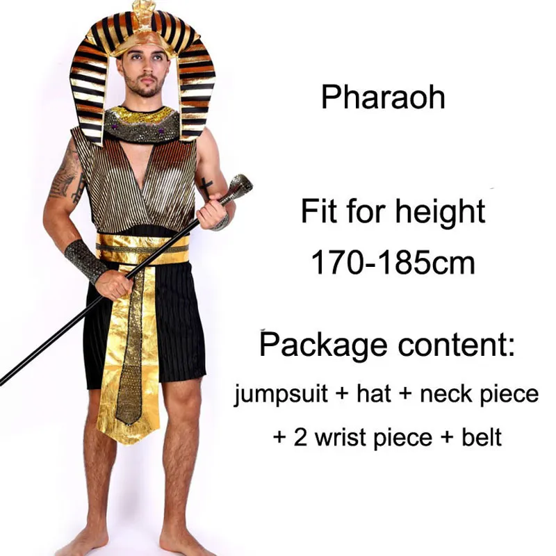 Halloween kostymer Ancient Egypt Egyptian Faraoh King Empress Cleopatra Queen Costume Cosplay Kläder för män Kvinnor Rollspel