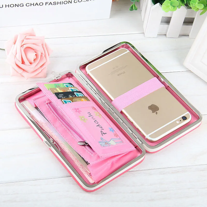 Polyester Long Card Holder Clutch Wallet with Zipper Closure and ...