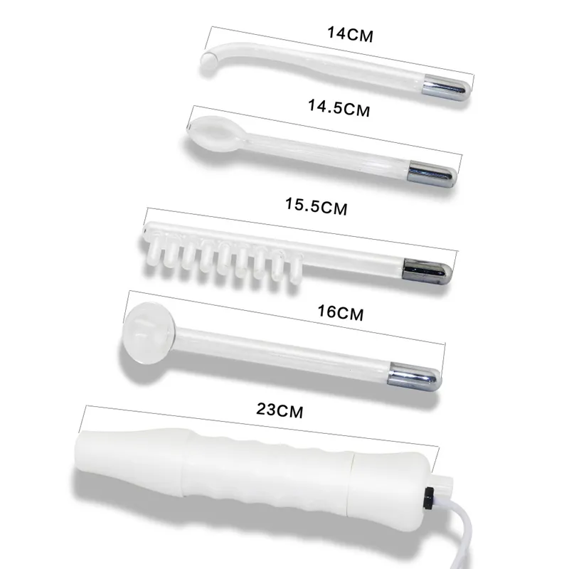 Electrodo de alta frecuencia Tubo de vidrio Electroterapia D'arsonval Darsonval Cuidado de la piel Facial Spa Salón Belleza Eliminador de acné