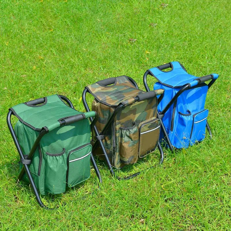 Outdoor Fishing Chair Bag Folding Camping Stool Portable Backpack