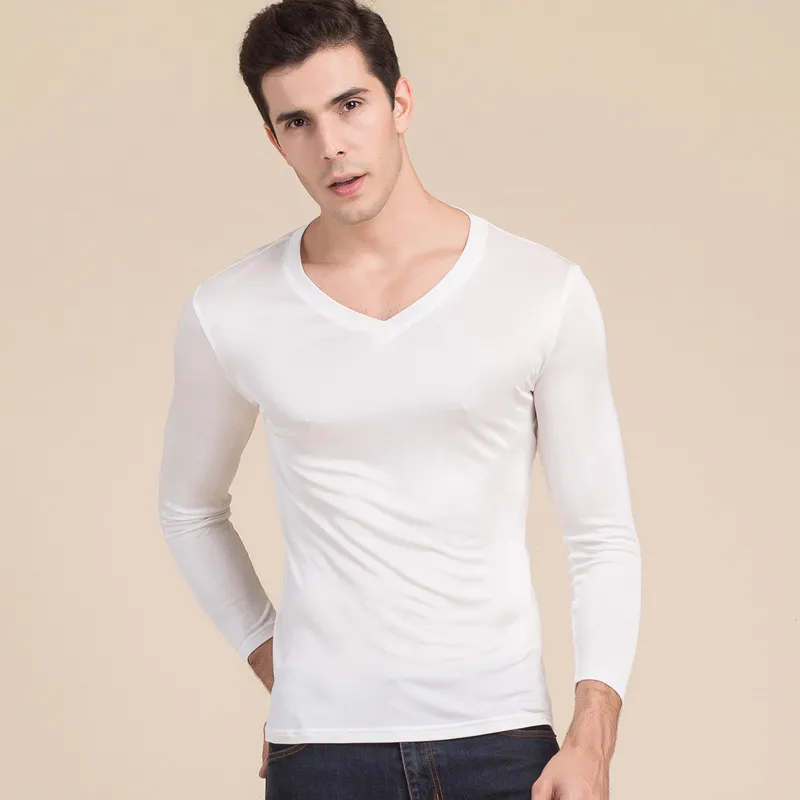 Mens pure silk long clearance johns