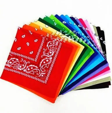 54*54CM Cotton Novelty Double Sided Print Paisley Bandanas Cowboy Bandana Handkerchiefs Paisley Print Head Wrap Scarf EEA1190-A