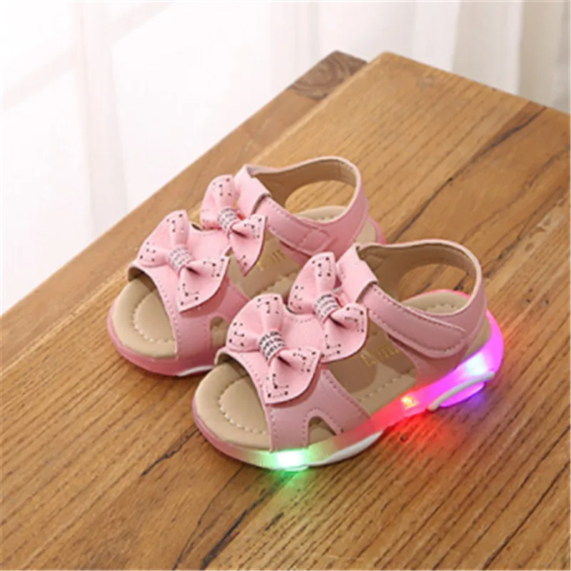Peuter Meisjes Sandaal Kids Schoenen met Ligth Leuke Boog Baby Meisjes Sandalen Kinderen LED lichte Prinses Sandalen Meisjes Maat 21 30