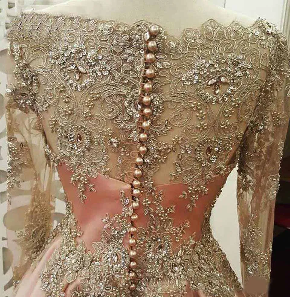 Rose gold long sleeve wedding dress top
