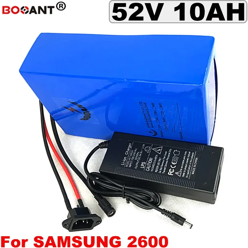 14 Series 51.8V Аккумуляторная батарея E-Bike 52V 10ah 13Ah 15ah Electric Bike Battery 52V 250W 800W 1000W с зарядным устройством 2А