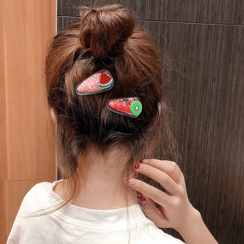 New design baby girl transparent hair clip cute BB clip fruit barrettes boutique fashion headwear Halloween hair accessories