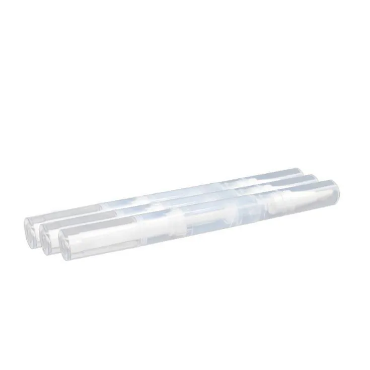 3 ml torção transparente pena penas Oil prego vazia com Brush Tip, cosméticos Lip Gloss Container Aplicadores pestana Crescimento Líquido Tubo