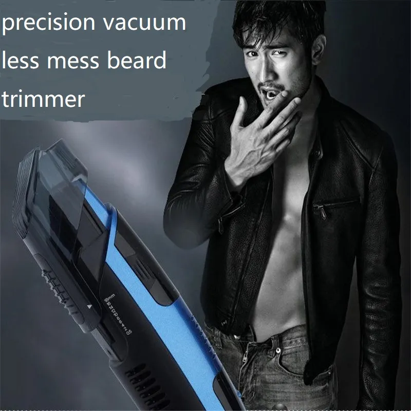 Vacuum System Less Mess Electric Precision Man Beard Trimmer Men