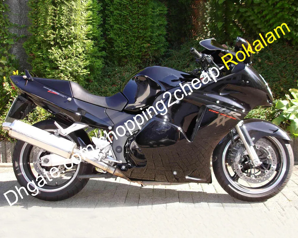 CBRXX CBR XX Blackbird Motorrad-Karosserieverkleidungsset für Honda CBR1100XX 1996–2007, glänzendes schwarzes Motorrad-Verkleidungsset (Spritzguss)