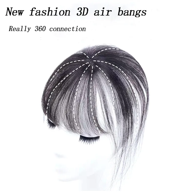3D Bangs Invisible Seamless Head Hair Short Fake Clip in Bangs Women BB Clip Hair Pieces Hair Accessorics2995527